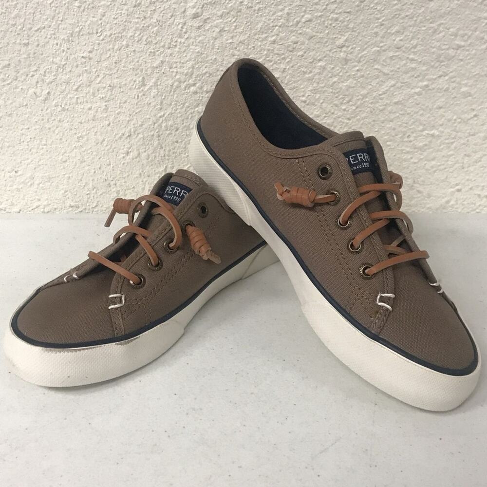 Sperry Women's Pier View Sneakers, Size 5.5 M, Brown / White